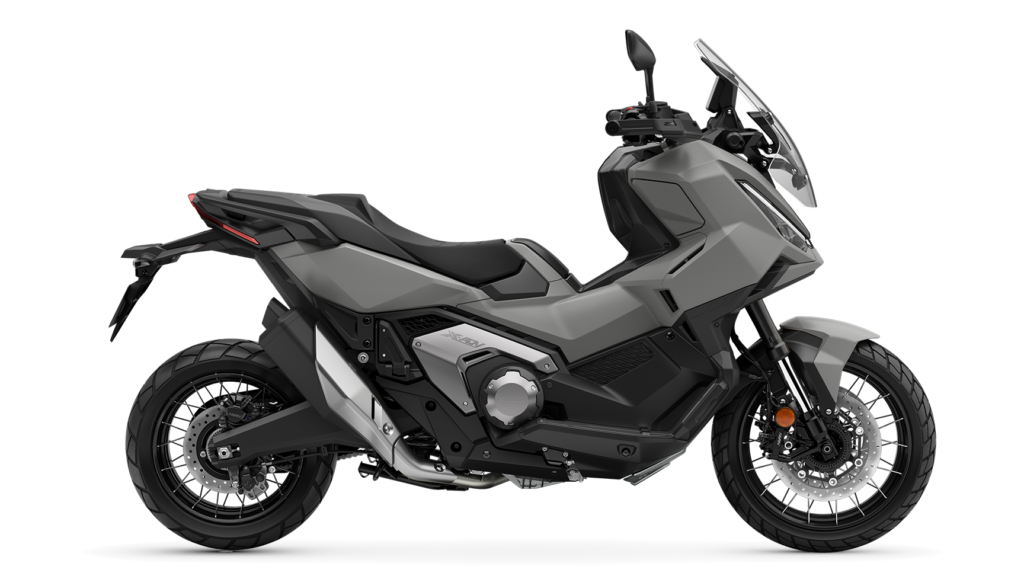 Honda X-ADV 750 coloris gris Matte Deep Mud Grey, vue de profil côté droit